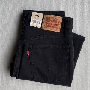 NWT Levi's 501 original high rise straight leg jeans 26WX30L black